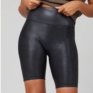 spanx faux leather bike short